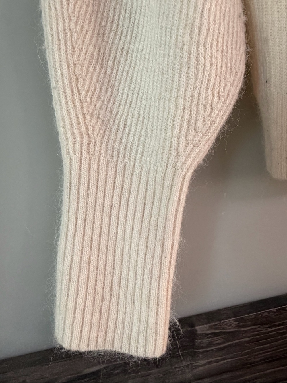 Quince Cream Ribbed V-Neck Button-Front Cardigan - Picture 6 of 10